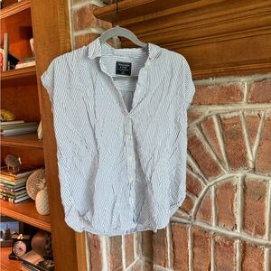 Abercrombie & Fitch Blue and White Striped Shirt